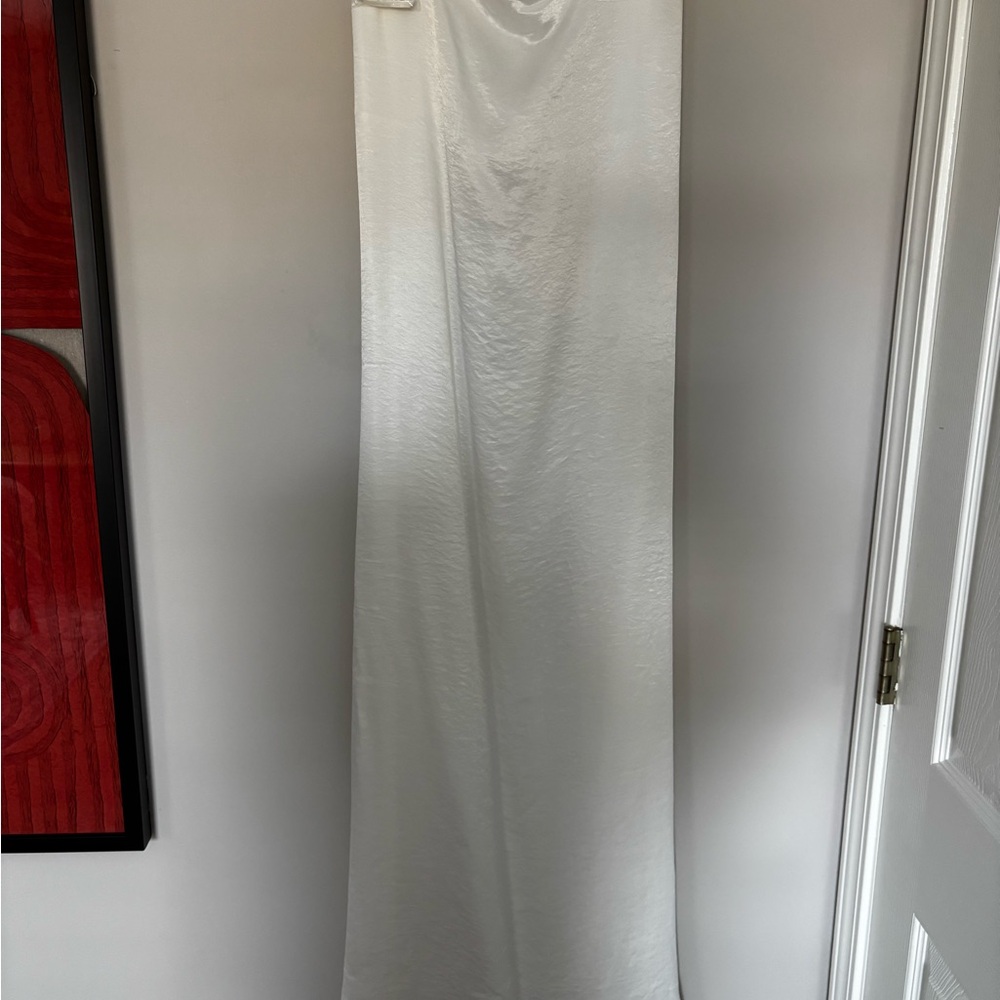 Abercrombie & Fitch White Satin Strapless Gown - Tall